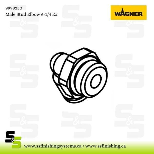 9998250 Male stud elbow, 6-1/4 Ex