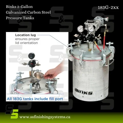 Binks 2-Gal Galvanized Carbon Steel Pressure Tanks